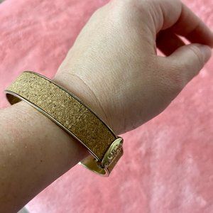 Faux Cork Gold Bangle Bracelet
